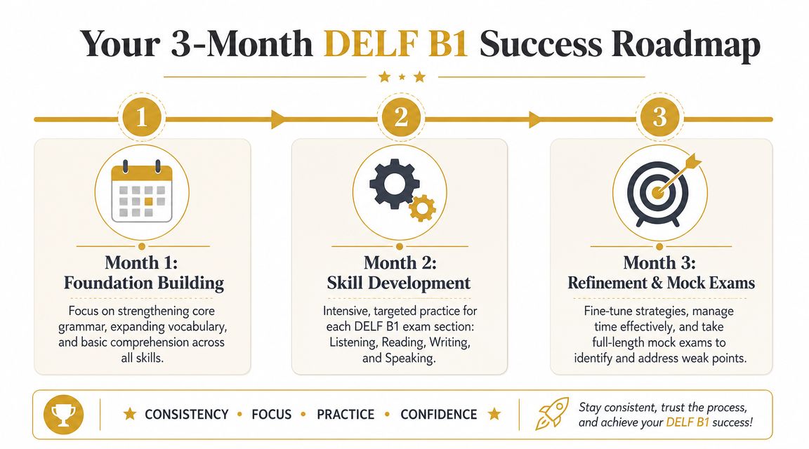 Your Actionable 3-Month DELF B1 Study Plan