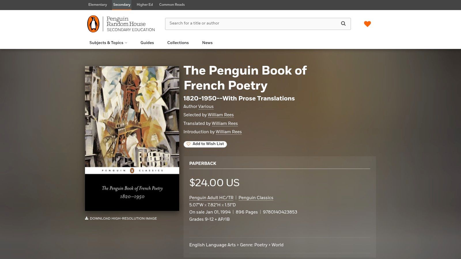 The Penguin Book of French Poetry, 1820–1950