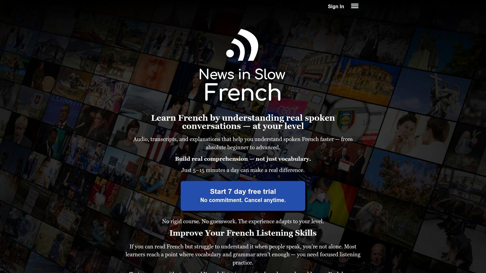 News in Slow French