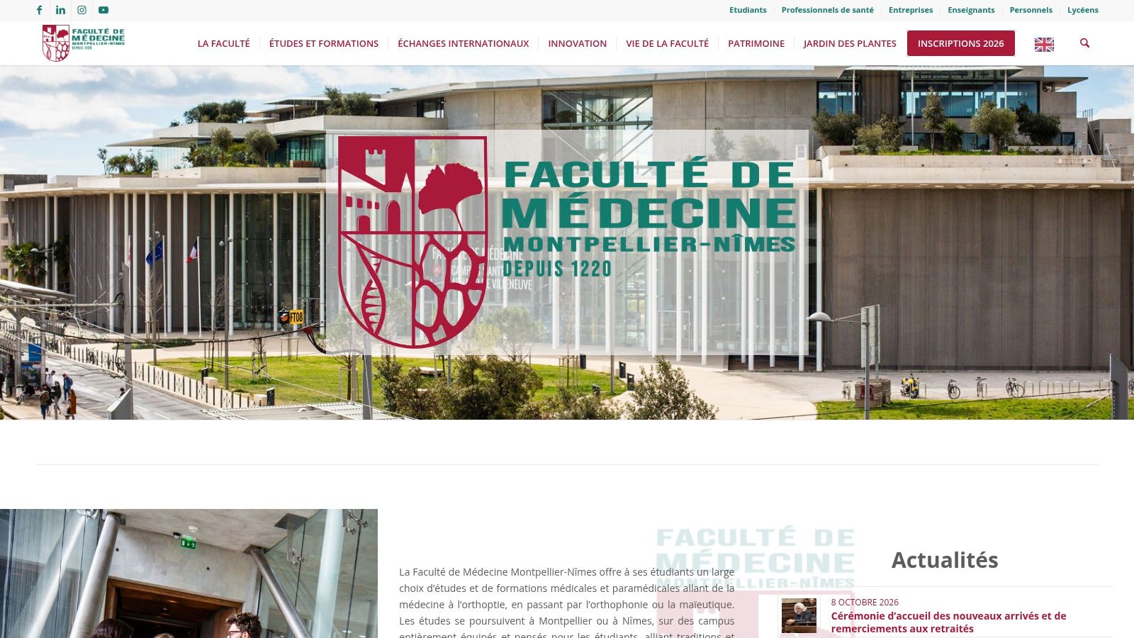 Université de Montpellier, Faculty of Medicine (Montpellier–Nîmes)